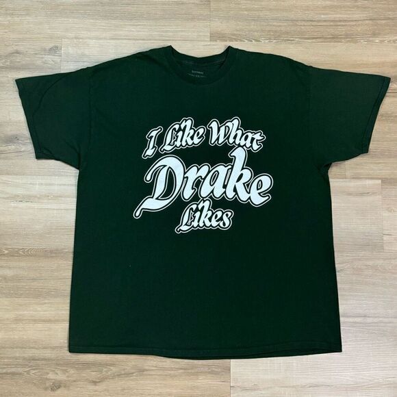 I Like What Drake Likes All A Blur Tee Shirt Size 2XL Dark Green Concert Merch - Picture 1 of 3